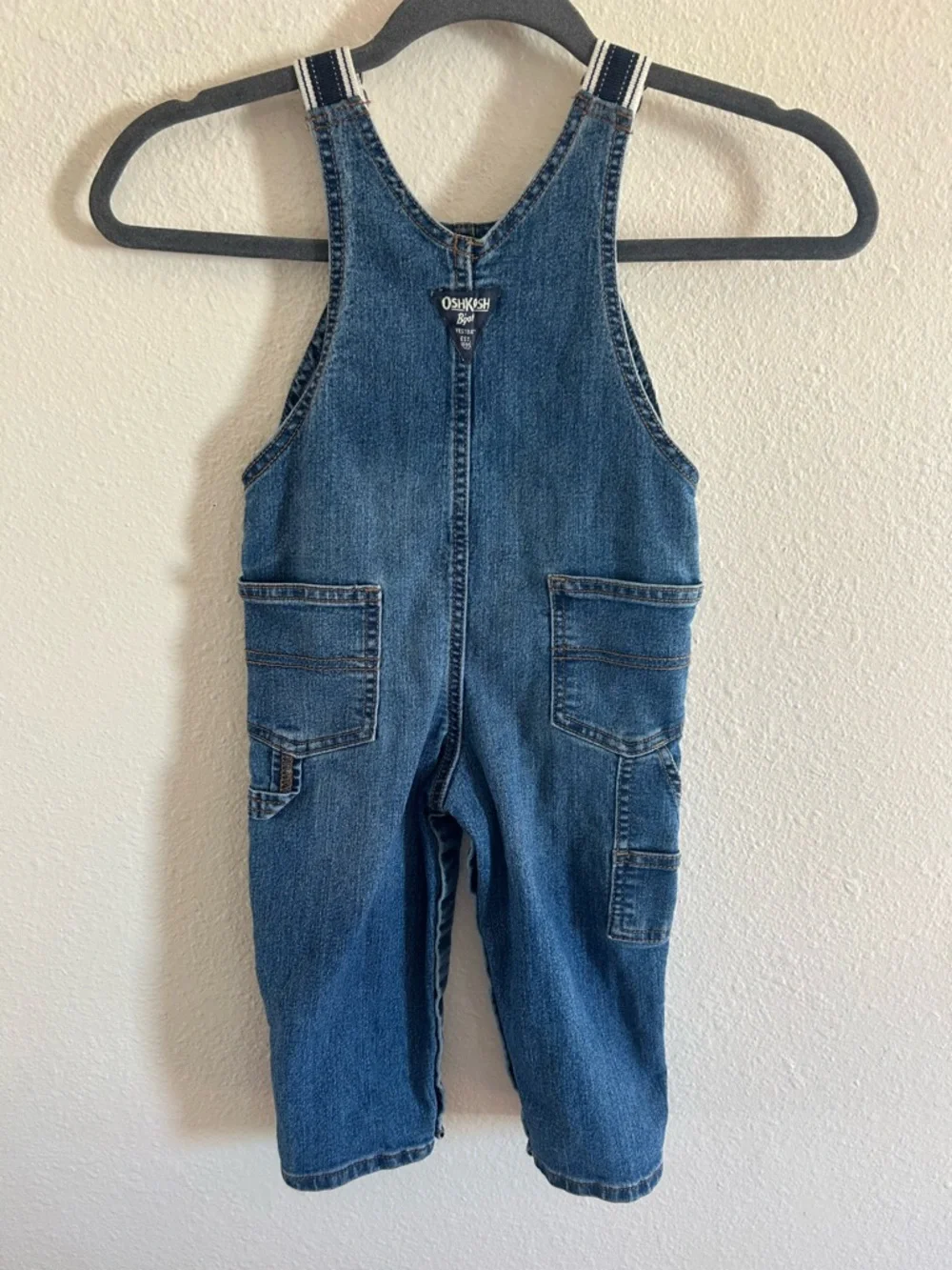 Oshkosh Vestbak Denim Snap Overalls Baby Size 24 Mon